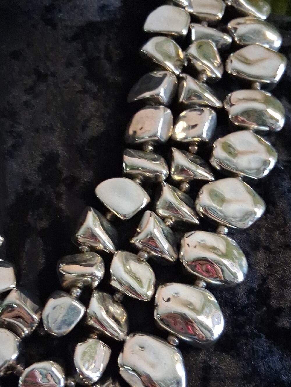 Chunky Royal Silver Multi-Strand Statement Necklace - Picture 5 of 10